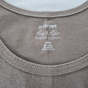 NWT Lane Bryant Womens Pretty & Perfect Ribbed Stretch Tank Shimmer Gold S 18/20
